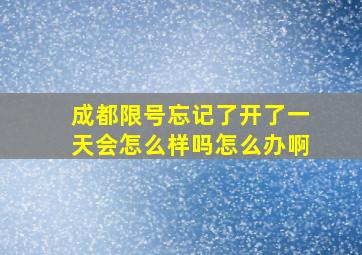 成都限号忘记了开了一天会怎么样吗怎么办啊