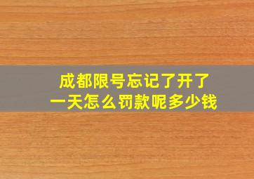 成都限号忘记了开了一天怎么罚款呢多少钱