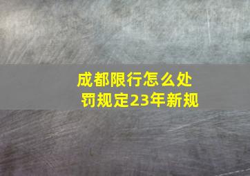 成都限行怎么处罚规定23年新规