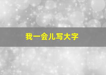 我一会儿写大字