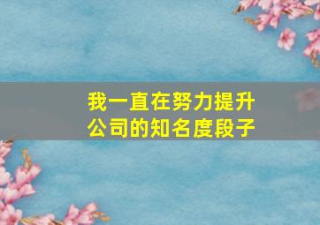 我一直在努力提升公司的知名度段子