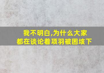 我不明白,为什么大家都在谈论着项羽被困垓下