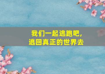 我们一起逃跑吧,逃回真正的世界去