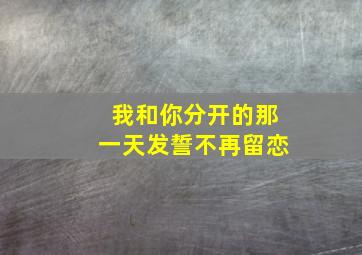 我和你分开的那一天发誓不再留恋