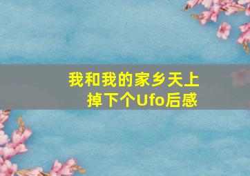 我和我的家乡天上掉下个Ufo后感