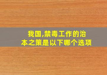 我国,禁毒工作的治本之策是以下哪个选项