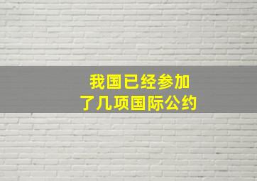 我国已经参加了几项国际公约