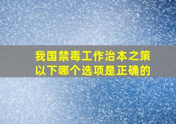 我国禁毒工作治本之策以下哪个选项是正确的