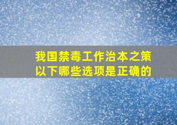 我国禁毒工作治本之策以下哪些选项是正确的