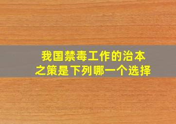 我国禁毒工作的治本之策是下列哪一个选择