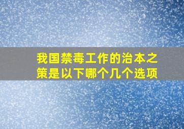 我国禁毒工作的治本之策是以下哪个几个选项