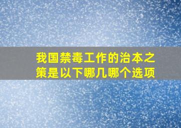 我国禁毒工作的治本之策是以下哪几哪个选项