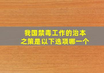 我国禁毒工作的治本之策是以下选项哪一个