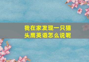 我在家发现一只猫头鹰英语怎么说呢