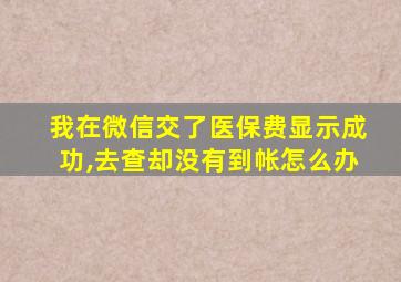 我在微信交了医保费显示成功,去查却没有到帐怎么办