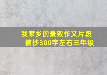 我家乡的景致作文片段摘抄300字左右三年级