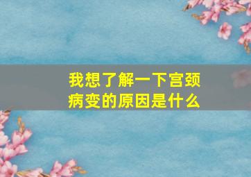 我想了解一下宫颈病变的原因是什么