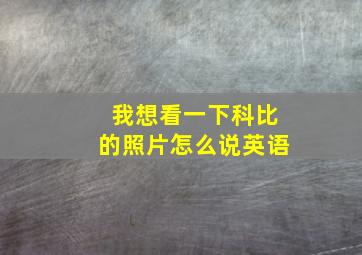 我想看一下科比的照片怎么说英语