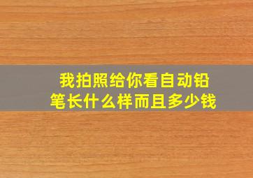 我拍照给你看自动铅笔长什么样而且多少钱