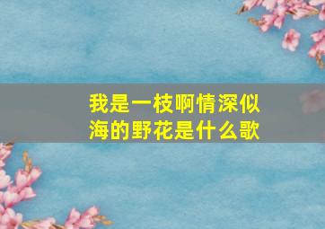 我是一枝啊情深似海的野花是什么歌