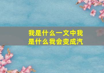 我是什么一文中我是什么我会变成汽