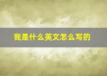 我是什么英文怎么写的