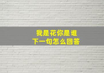 我是花你是谁下一句怎么回答