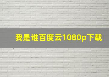 我是谁百度云1080p下载