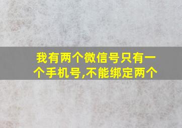 我有两个微信号只有一个手机号,不能绑定两个