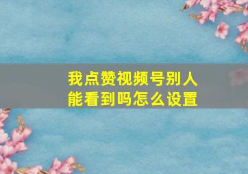 我点赞视频号别人能看到吗怎么设置