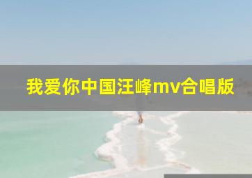 我爱你中国汪峰mv合唱版