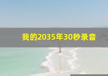 我的2035年30秒录音