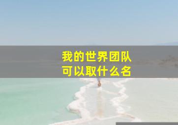 我的世界团队可以取什么名