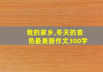 我的家乡,冬天的景色最美丽作文300字