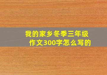 我的家乡冬季三年级作文300字怎么写的