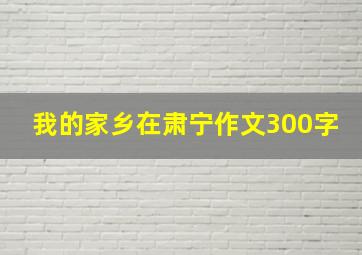 我的家乡在肃宁作文300字