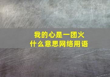 我的心是一团火什么意思网络用语