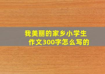 我美丽的家乡小学生作文300字怎么写的