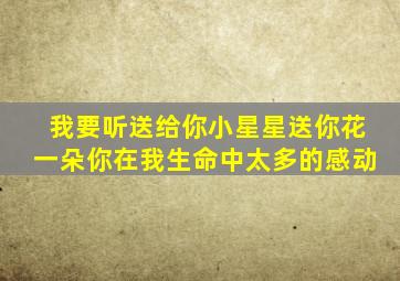 我要听送给你小星星送你花一朵你在我生命中太多的感动