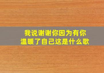 我说谢谢你因为有你温暖了自己这是什么歌