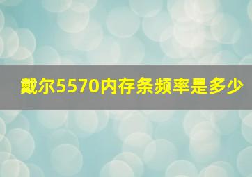 戴尔5570内存条频率是多少