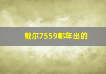 戴尔7559哪年出的