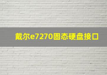 戴尔e7270固态硬盘接口