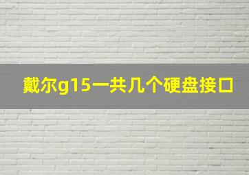 戴尔g15一共几个硬盘接口