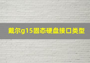 戴尔g15固态硬盘接口类型