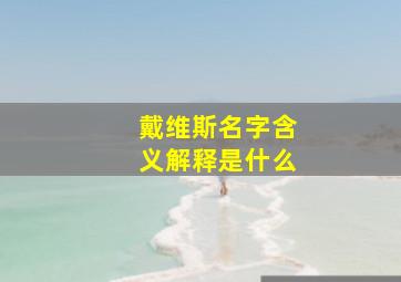 戴维斯名字含义解释是什么