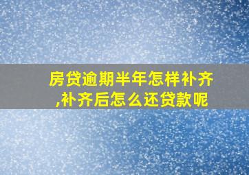 房贷逾期半年怎样补齐,补齐后怎么还贷款呢