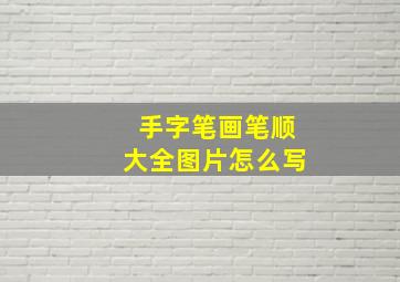 手字笔画笔顺大全图片怎么写