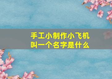 手工小制作小飞机叫一个名字是什么