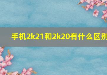 手机2k21和2k20有什么区别